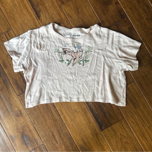 Disney Cream Bambi Crop Top - Picture 1 of 7